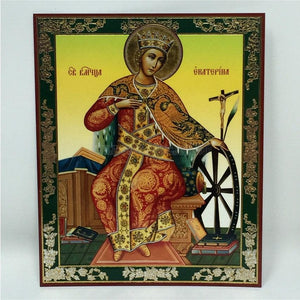 Saint Catherine, Russian Orthodox Icon made by the sisters of monasterevmc.org / Icône russe orthodoxe de Sainte Catherine, faite à la main par les soeurs du monasterevmc.org