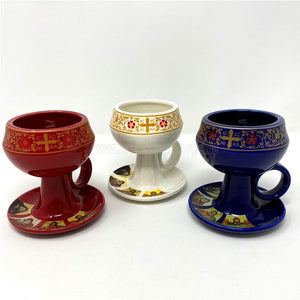 Orthodox ceramic censer available in three colors sold by the sisters of monasterevmc.org