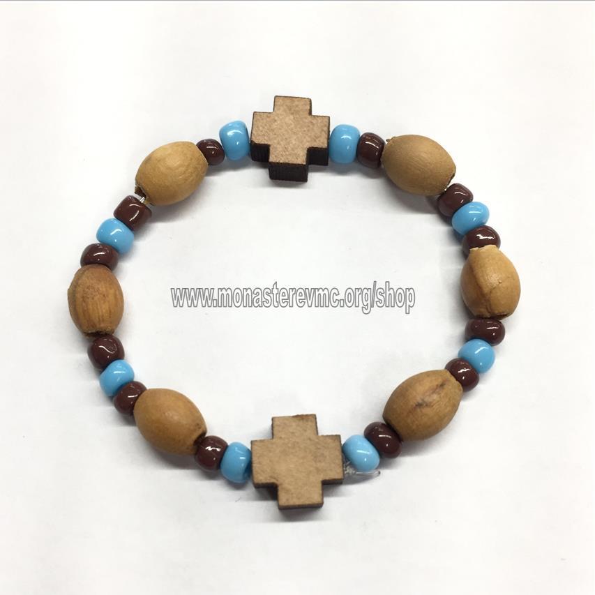 Children's Christian Orthodox bracelet designed and  assembled in Canada by the sisters of www.monasterevmc.org / Bracelet chrétien orthodoxe avec croix pour enfants et jeunes assemblé au Québec par les soeurs du www.monasterevmc.org 