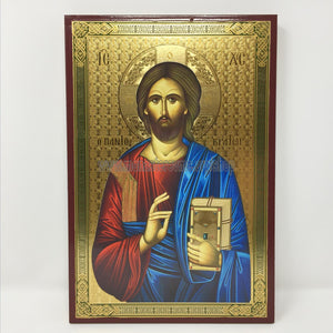 Christ Pantocrator, Russian orthodox custom made icon by the sisters of monasterevmc.org / Christ Pantocrator, icône de style russe orthodoxe fabriquée par les soeurs du monasterevmc.org