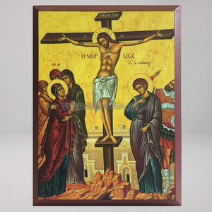 Crucifixion of Christ, byzantine orthodox custom made icon by the sisters of monasterevmc.org| Crucifixion  du Christ,  icône byzantine orthodoxe fabriquée par les soeurs du monasterevmc.org