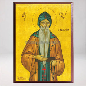 Saint Gregory of Sinai, Byzantine Orthodox Icon made by the sisters of monasterevmc.org / Icône byzantine orthodoxe de Saint Grégoire le sinaïte, faite à la main par les soeurs du monasterevmc.org