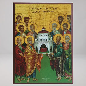 Synaxis of the Holy 12 Apostles, orthodox byzantine custom made icon by the sisters of monasterevmc.org / Saints 12 Apôtres, icone byzantine orthodoxe fabriquée au Québec par les soeurs du monasterevmc.org