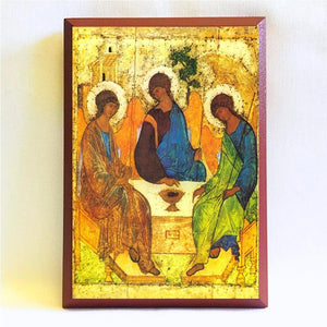 Holy Trinity of Andrei Rublev, 15th century russian orthodox icon custom made by the sisters of monasterevmc.org| Sainte Trinité de Rublev, icône de style russe orthodoxe fabriquée par les soeurs du monasterevmc.org