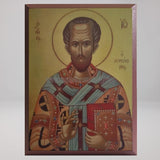 Saint John Chrysostom, Archbishop of Constantinople, byzantine orthodox custom made icon by the sisters of monasterevmc.org/ Saint Jean Chrysostome, icone byzantine orthodoxe fabriquée par les soeurs du monasterevmc.org