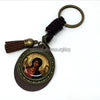 Orthodox Christian Archangel Michael keychain designed and assembled and sold in Canada by the sisters of monasterevmc.org / Porteclé chrétien orthodoxe avec l'Archange Michel assemblé et vendu au Québec par les soeurs du monasterevmc.org