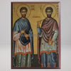 Saints Kosmas & Damian, byzantine orthodox custom made icon by the sisters of monasterevmc.org/ Saints Côme et Damien, icône byzantine orthodoxe fabriquée sur mesure par les soeurs du monasterevmc.orgà