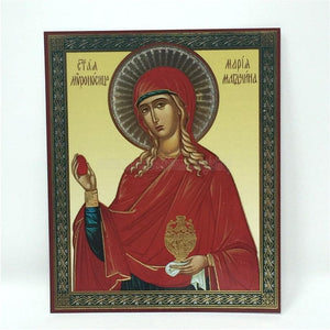 Russian Orthodox Icon of Saint Mary Magdalene made by the sisters of monasterevmc.org - Icône russe orthodoxe de Sainte Marie Madeleine faite à la main par les soeurs du monasterevmc.org