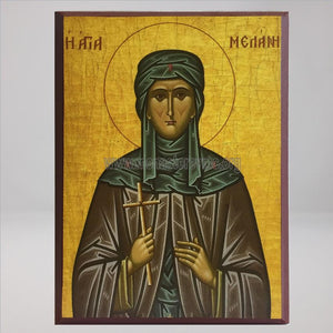 Saint Melanie of Rome, byzantine custom made icon by the sisters of monasterevmc.org / Saint Mélanie de Rome, icone byzantine orthodoxe fabriquée au Québec par les soeurs du monasterevmc.org