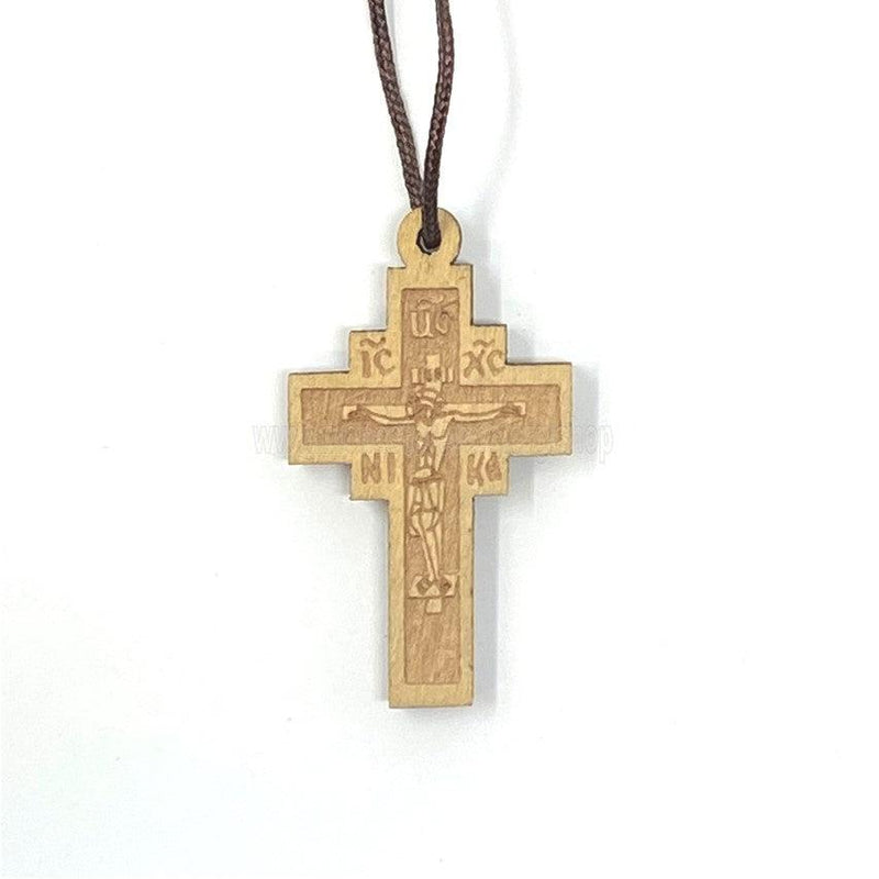Rounded Wooden Cross Necklace - Cross Woodshop Creations