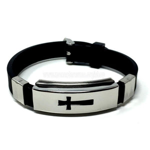 Orthodox bracelet with stainless steel cross sold in Canada by the sisters of monasterevmc.org / Bracelet orthodoxe avec une croix en acier inoxydable vendu au Québec par les soeurs du monasterevmc.org