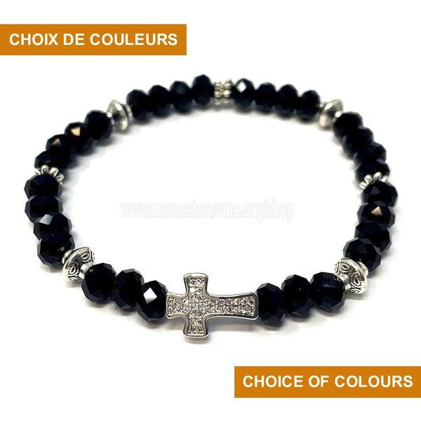 Orthodox crystal bead and cross bracelet sold by the siters of monasterevmc.org / Bracelet orthodoxe avec croix et crystaux vendu par les soeurs du monasterevmc.org 