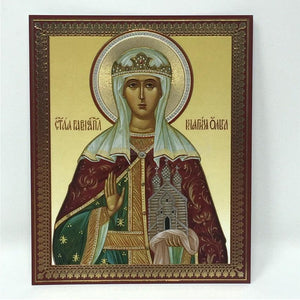 Russian Orthodox Icon of Saint Olga made by the sisters of monasterevmc.org - Icône russe orthodoxe de Sainte Olga faite à la main par les soeurs du monasterevmc.org