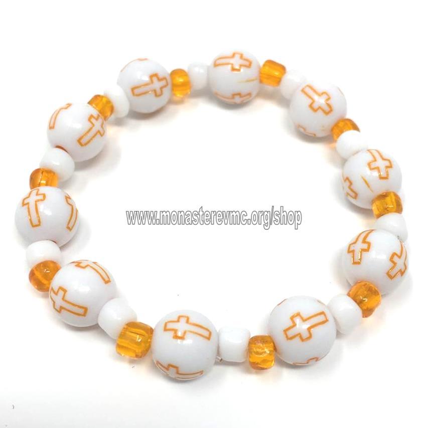 Children's Christian Orthodox bracelet assembled in Canada by the sisters of www.monasterevmc.org / Bracelet avec croix pour enfants assemblé au Québec par les soeurs du www.monasterevmc.org 