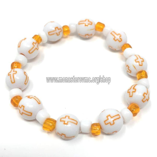 Children's Christian Orthodox bracelet assembled in Canada by the sisters of www.monasterevmc.org / Bracelet avec croix pour enfants assemblé au Québec par les soeurs du www.monasterevmc.org 