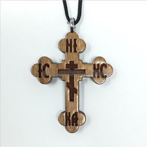 Orthodox Christian wooden engraved cross sold in Canada by the sisters of monasterevmc.org / Croix orthodoxe en bois vendu au Québec par les soeurs du monasterevmc.org