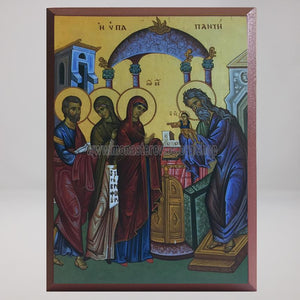 Presentation of Christ to the temple, byzantine orthodox custom made icon by the sisters of monasterevmc.org| Présentation du Christ au temple,  icône byzantine orthodoxe fabriquée par les soeurs du monasterevmc.org