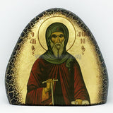 Saint Anthony on gold gilded stone handmade by the Greek Orthodox sisters of Monastery Virgin Mary the Consolatory. monasterevmc.org