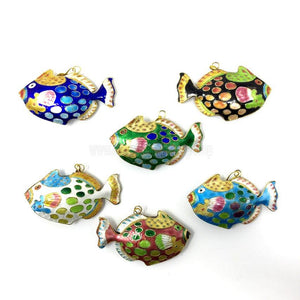 Cloisonne fish Christmas tree ornament sold by the sisters of monasterevmc.org / Poissons en cloisonné, ornements de Noël vendus par les soeurs du monasterevmc.org