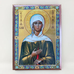 Russian Orthodox Icon of Saint Xenia made by the sisters of monasterevmc.org - Icône russe orthodoxe de Sainte Xenia faite à la main par les soeurs du monasterevmc.org