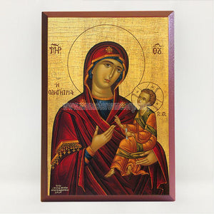 Mother of God, Odegetria, the directress, byzantine custom made icon by the sisters of monasterevmc.org / Mère de Dieu qui nous dirige, icone byzantine orthodoxe fabriquée au Québec par les soeurs du monasterevmc.org